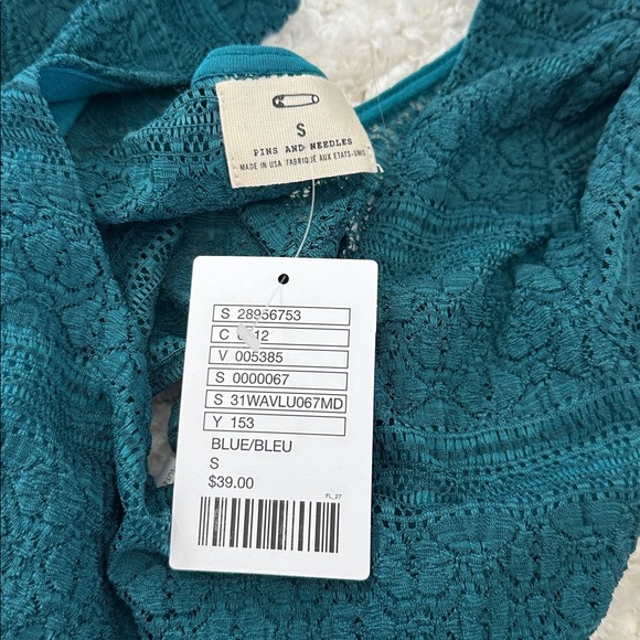 Urban Outfitters Teal Lace Crop Top - Picture 2 of 2
